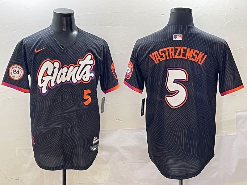 Men San Francisco Giants #5 Yastrzemski Black Second generation Joint Name Nike 2025 MLB Jersey style 11->women mlb jersey->Women Jersey